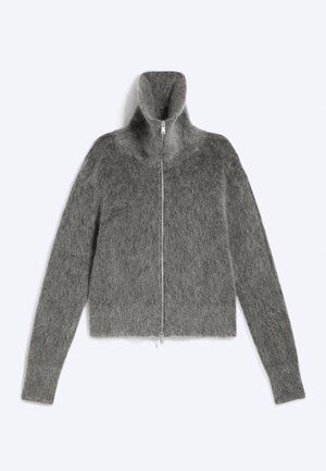 Weekday, GILDA ZIP CARDIGAN - Gilet - dark grey melange