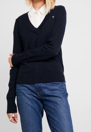 Striktrøje - dark blue