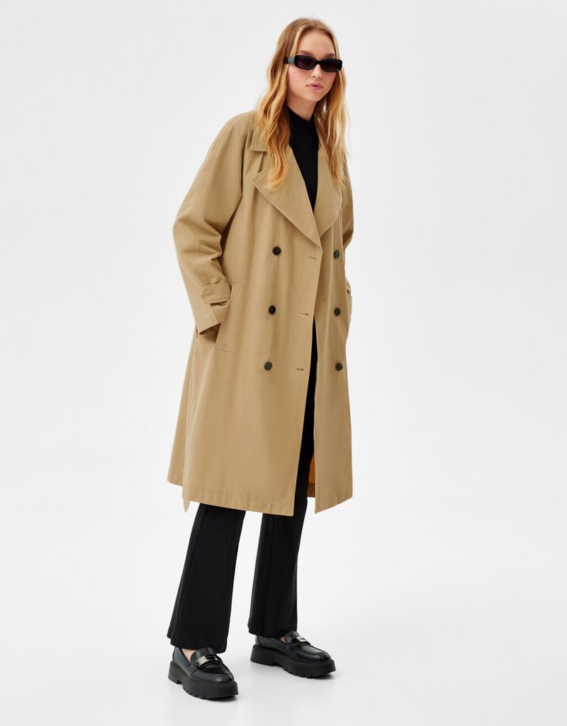 Damen Parkas | Bershka Trenchcoat camel - JF16584 Damen Parkas | Bershka Trenchcoat camel - JF16584