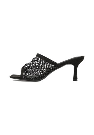 Heeled mules - black
