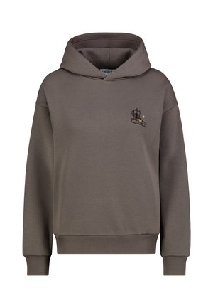 Sublevel, SUBLEVEL HOODIE MIT PRINT UND APPLIKATION - Kapuzenpullover - brown
