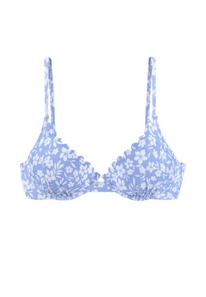 Bikini top - himmelblau-weiß