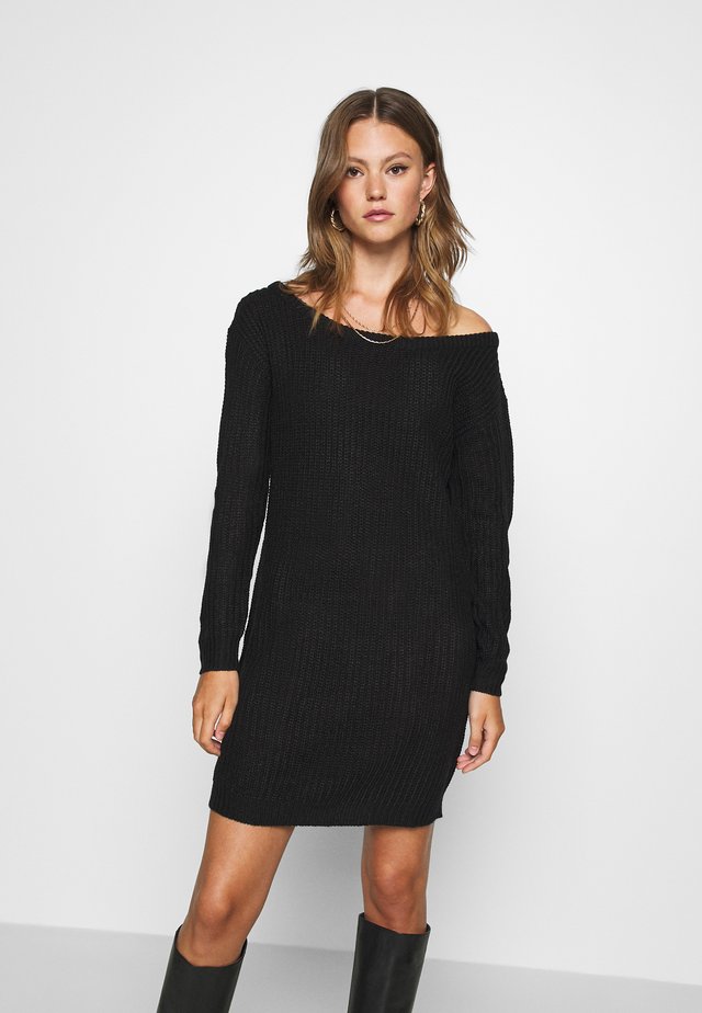 AYVAN OFF SHOULDER JUMPER DRESS - Robe pull - black