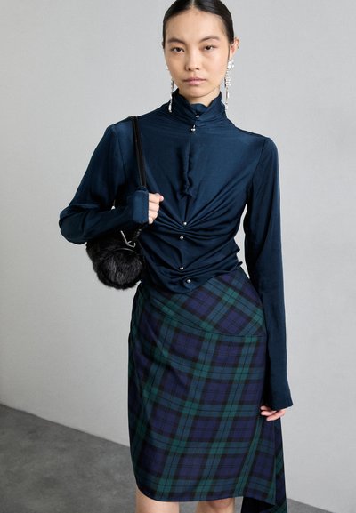 MIISTA ANSELMA SKIRT - A-vonalú szoknya - green/blue