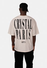 CRYSTAL PARIS FACE - Triko s potiskem - coconut