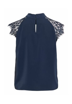 VILA, OBERTEIL MIT KURZEN ÄRMELN VISIMPLY SPITZEN - Bluse - navy blazer