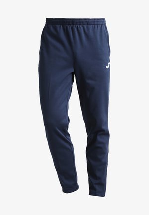 Pantaloni sportivi blu navy realizzati in tessuto leggero e morbido. Presentano una vita elasticizzata e un piccolo logo bianco sul lato.