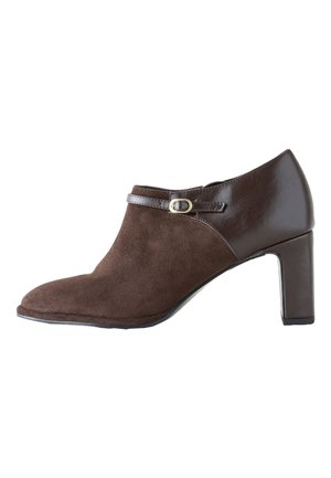 Next, REGULAR FIT - FOREVER COMFORT ROUND TOE BLOCK HEEL BUCKLE DETAIL - Classic ankle boots - chocolate brown