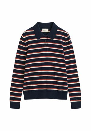 GANT, STRIPED RUGGER - Longsleeve - evening blue