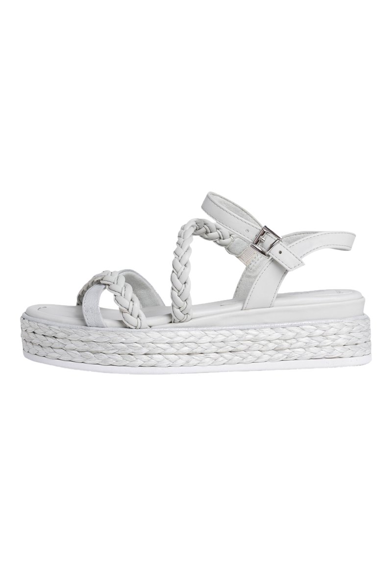 Marco Tozzi SANDALETTE - Wedge sandals - lt grey comb