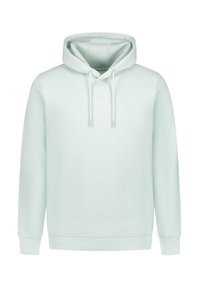 Mintunvihreä huppari, joka on valmistettu pehmeästä puuvillasekoitteesta. Siinä on kiristysnauhalla varustettu huppu, resorit hihansuissa ja pieni "PURE PATH" -logo rinnassa.