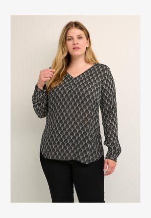 Kaffe Curve T-Shirt Donna Taglie Forti Con Stampa Slogan Grafico, Maniche Corte, Vestibilità Comoda