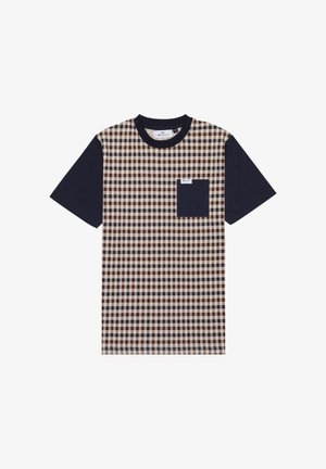 Aquascutum, AQUASCUTUM SHIRT ACTIVE SOLID POCKET T-SHIRT - T-shirt print - navy