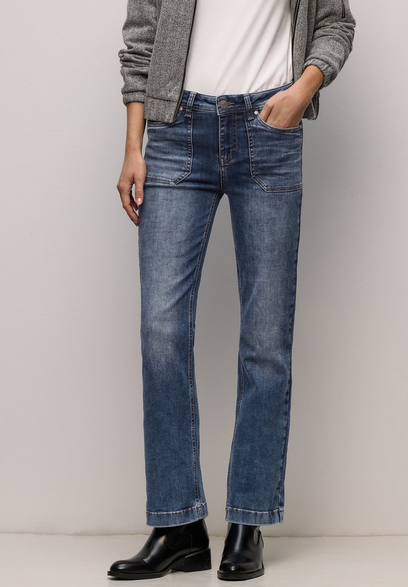 Street One Bootcut Jeans - Black Washed - Zwart | - Cotton Blues