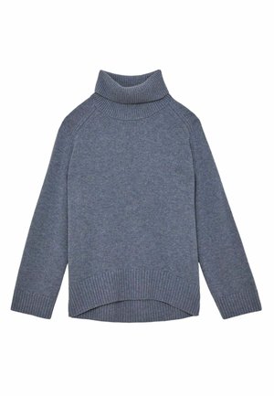Hallhriidedest valmistatud hall turtleneck-sviiter, millel on soonikkoes mansetid ja alumine äär, lõdva lõikega ning külgedel lõhed, et tagada liikumisvabadus.