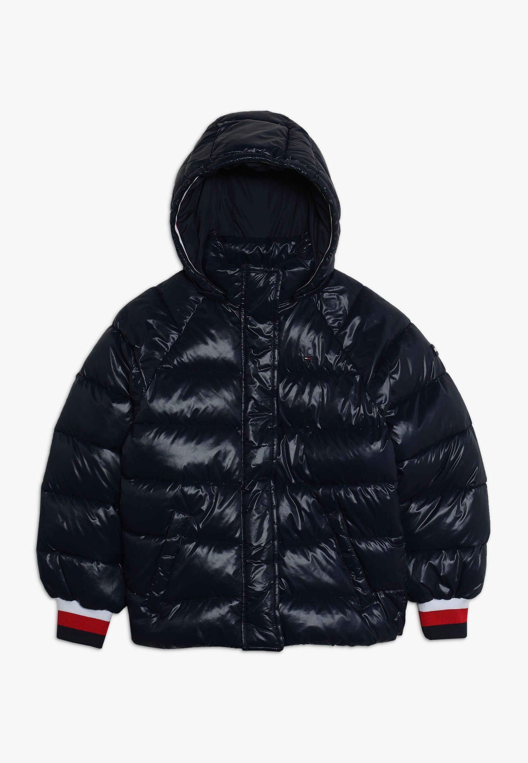 tommy hilfiger high shine puffer jacket