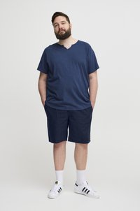 Blend BHBSHORTS LINEN MIX - Rövidnadrágok - dress blues