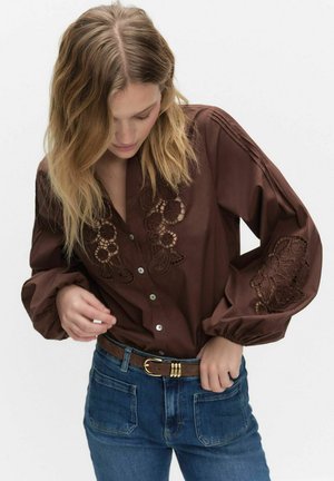CARLY BRODERIE ANGLAISE - Blus - brown