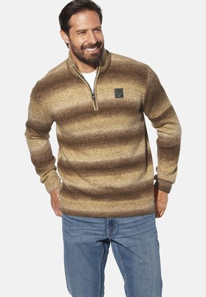 AKSELSTAD - Strickpullover - braun gestreift