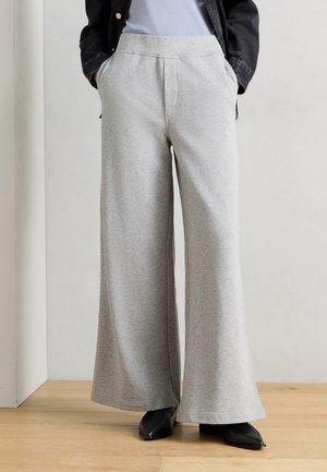 PANTS WIDE LEG - Pantaloni - pure grey melange