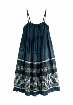 EMBROIDERED TIERED SUMMER - REGULAR FIT - Nappali ruha - navy