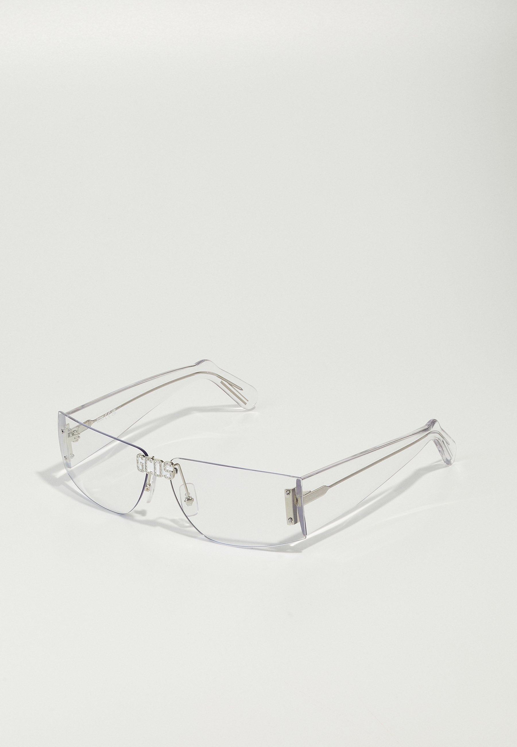 GCDS Transparent Plastic  Sunglasses GCDS Sunglasses GD0009 93A 57mm Unisex Green Rectangle Grey  main image 4