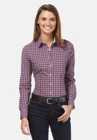 Vincenzo Boretti LEICHT TAILLIERT - Overhemdblouse - weinrot dunkelblau