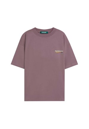 Mauve oversized short-sleeve T-shirt with crew neck and small multicolor "BARROW" logo on the left chest.
