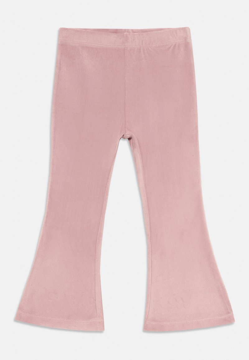 Rózsaszín, bővülő fazonú leggings, puhán, bársonyos anyagból készült. Simás textúrájával, rugalmas derékpántjával és bővülő szegélyével rendelkezik.