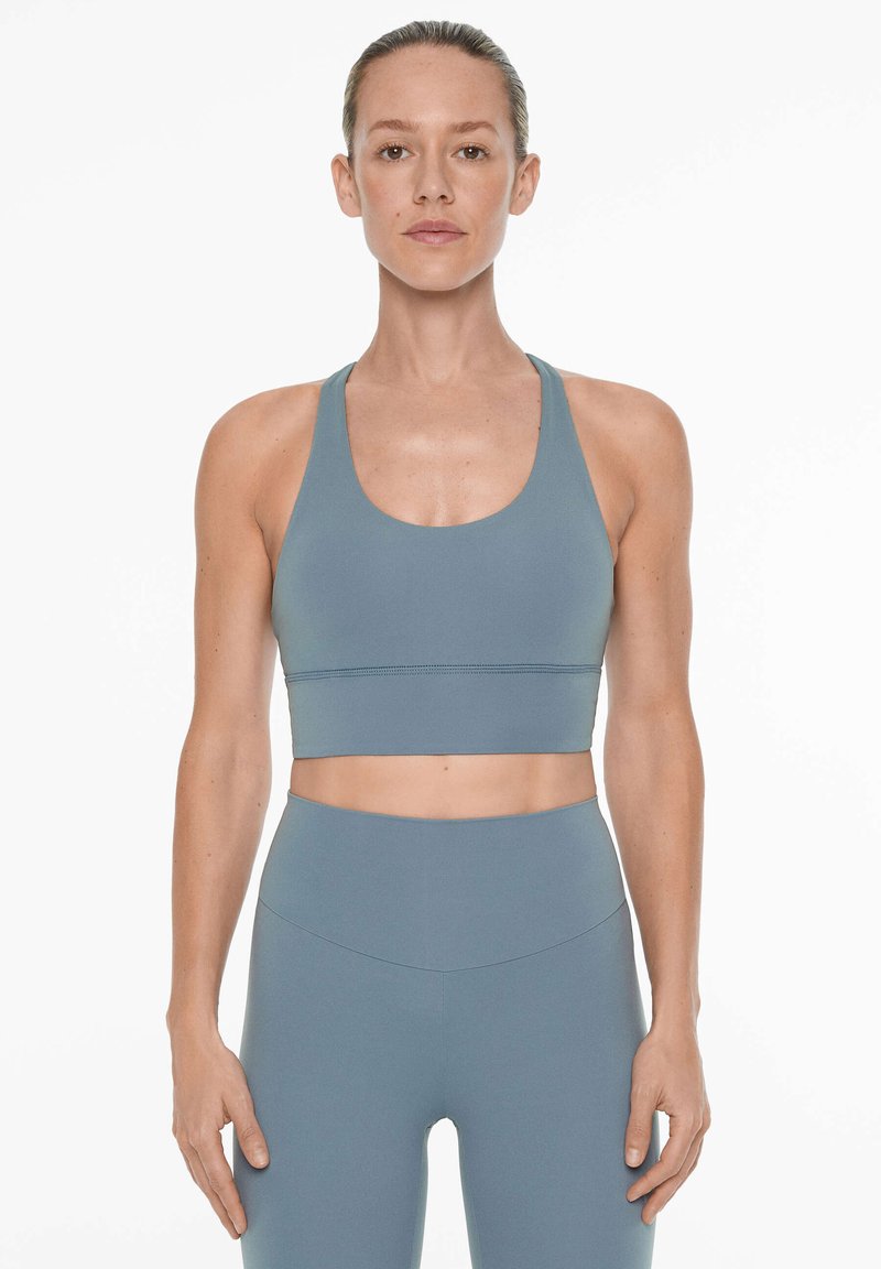 OYSHO COMFORTLUX MEDIUM SUPPORT WITH CUPS - Sport-BH med medium stöd - blue grey