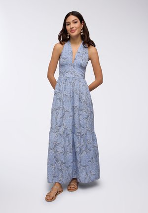 ABTD LONG NECK TIED BANDANA - Vestito lungo - var blu denim