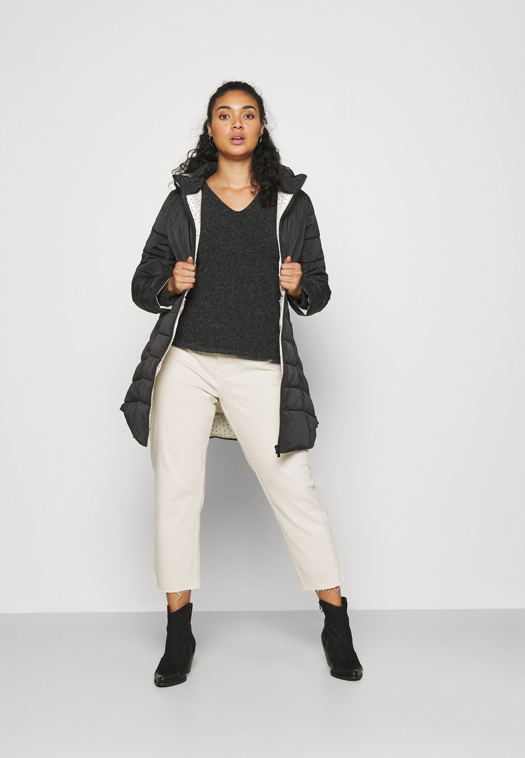 padded coat with side zips