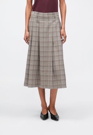 MATILDA CHECKED - Maksi svārki - taupe/gray