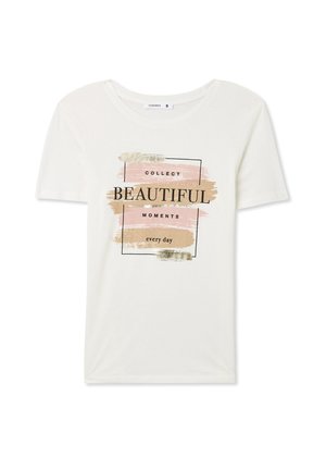 Terranova SCRITTA E LAMINATA - T-shirt con stampa - bianco lana