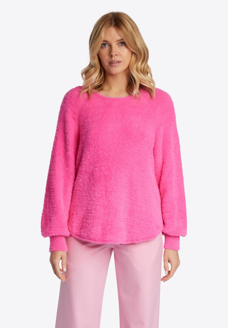 Rich & Royal MIT CREW-NECK - Fleece trui - pink power
