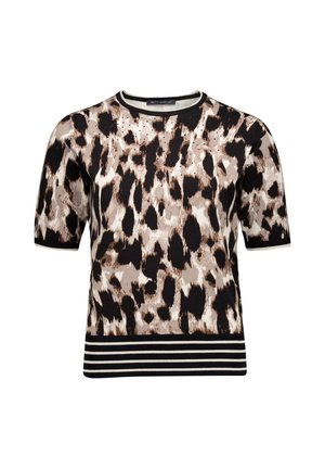 Betty Barclay, BETTY BARCLAY KURZARM STRICKPULLOVER - T-shirts print - beige schwarz