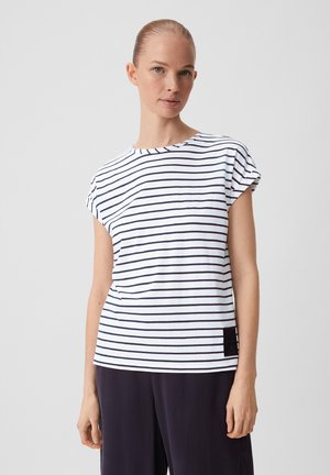 comma casual identity STREIFEN - T-Shirt print - navy
