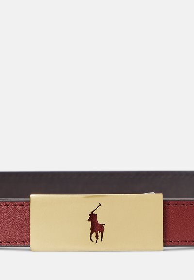 Polo Ralph Lauren POLO ID REVERSIBLE VACHETTA LEATHER BELT - Cinto - chianti/tobacco