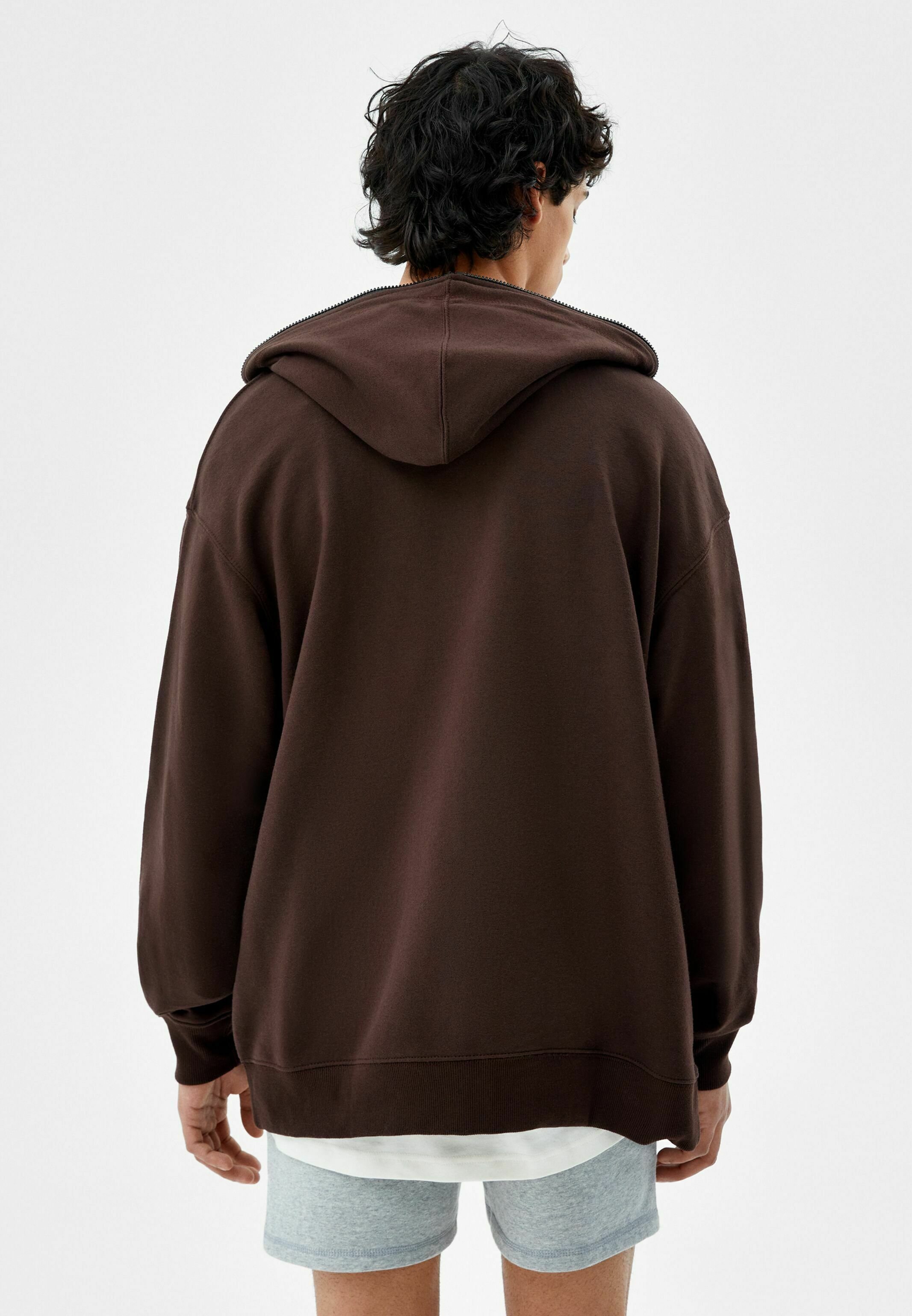 zip up moletom com capuz bershka