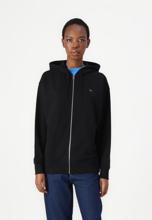 LABEL ZIP THROUGH - Sweatjakke - black