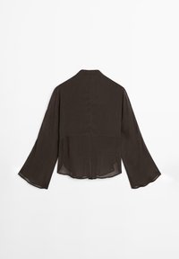Massimo Dutti FLOWING BIB-FRONT WITH RUFFLES - Overhemdblouse - dark brown