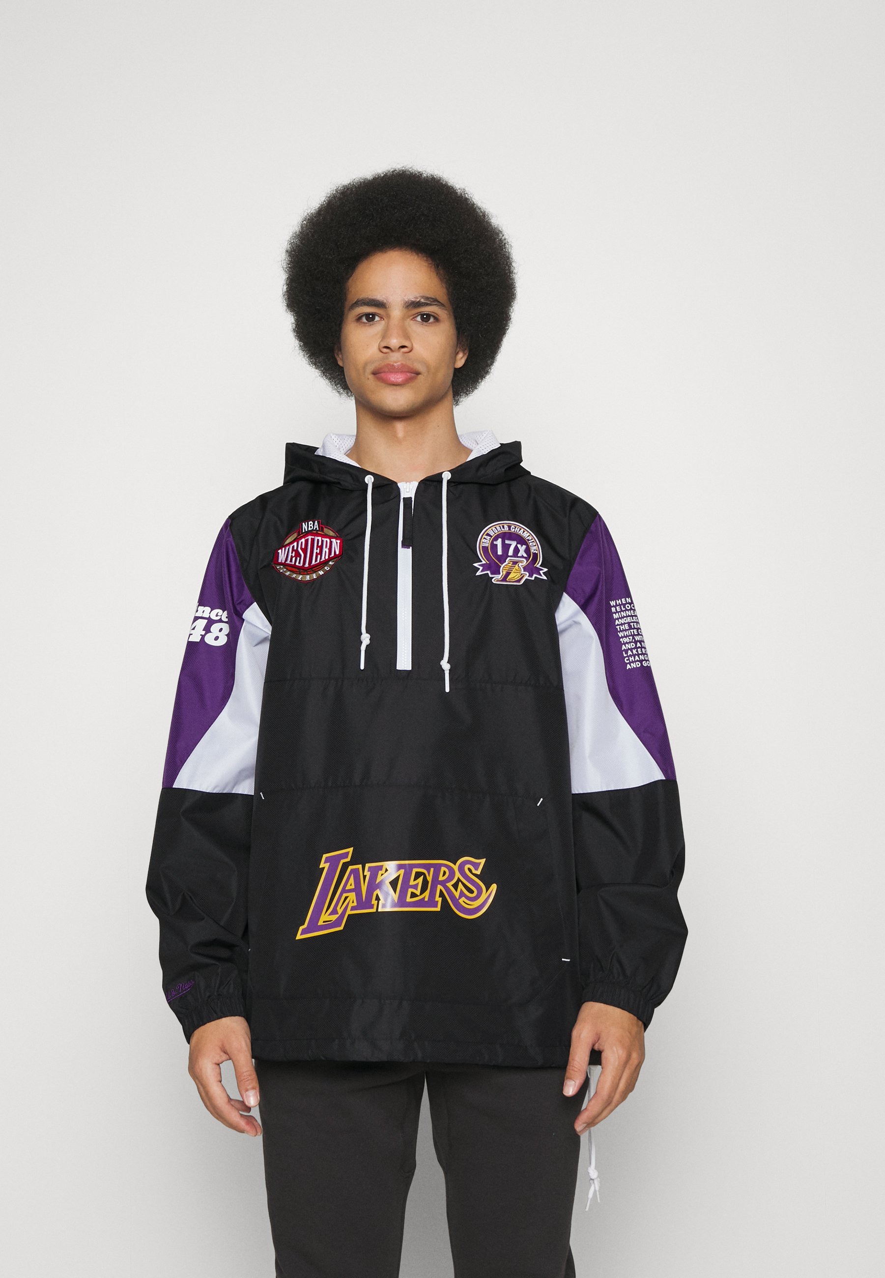 Mitchell & Ness NBA ANGELES LAKERS TEAM PULLOVER - Chaqueta de entrenamiento - black/negro - Zalando.es