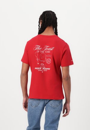 Pepe Jeans THIAGO TEE - T-Shirt print - rugby red