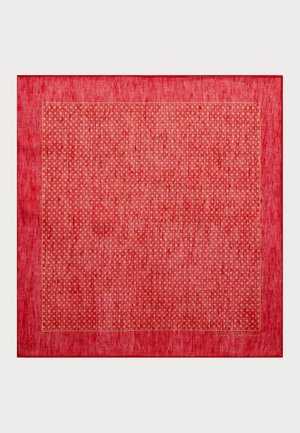 GEO PRINT LINEN SILK SQUARE SCARF - Foulard - madison red