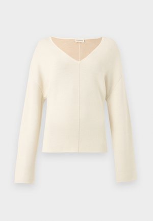 CLOSED, DEEP V NECK - Strickpullover - whipped cream