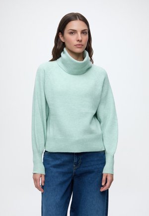 ONLY, ONLOLIVIA ROLL NECK  - Pullover - aqua gray/melange