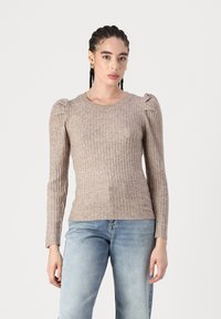 Vero Moda VMKIM UNECK - Strickpullover - beige