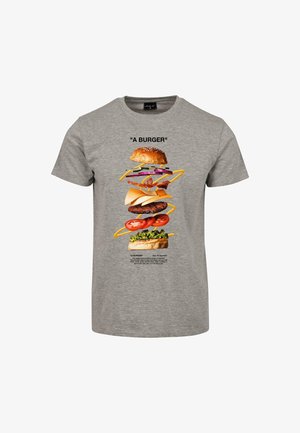 Mister Tee, A BURGER - T-Shirt print - heather grey