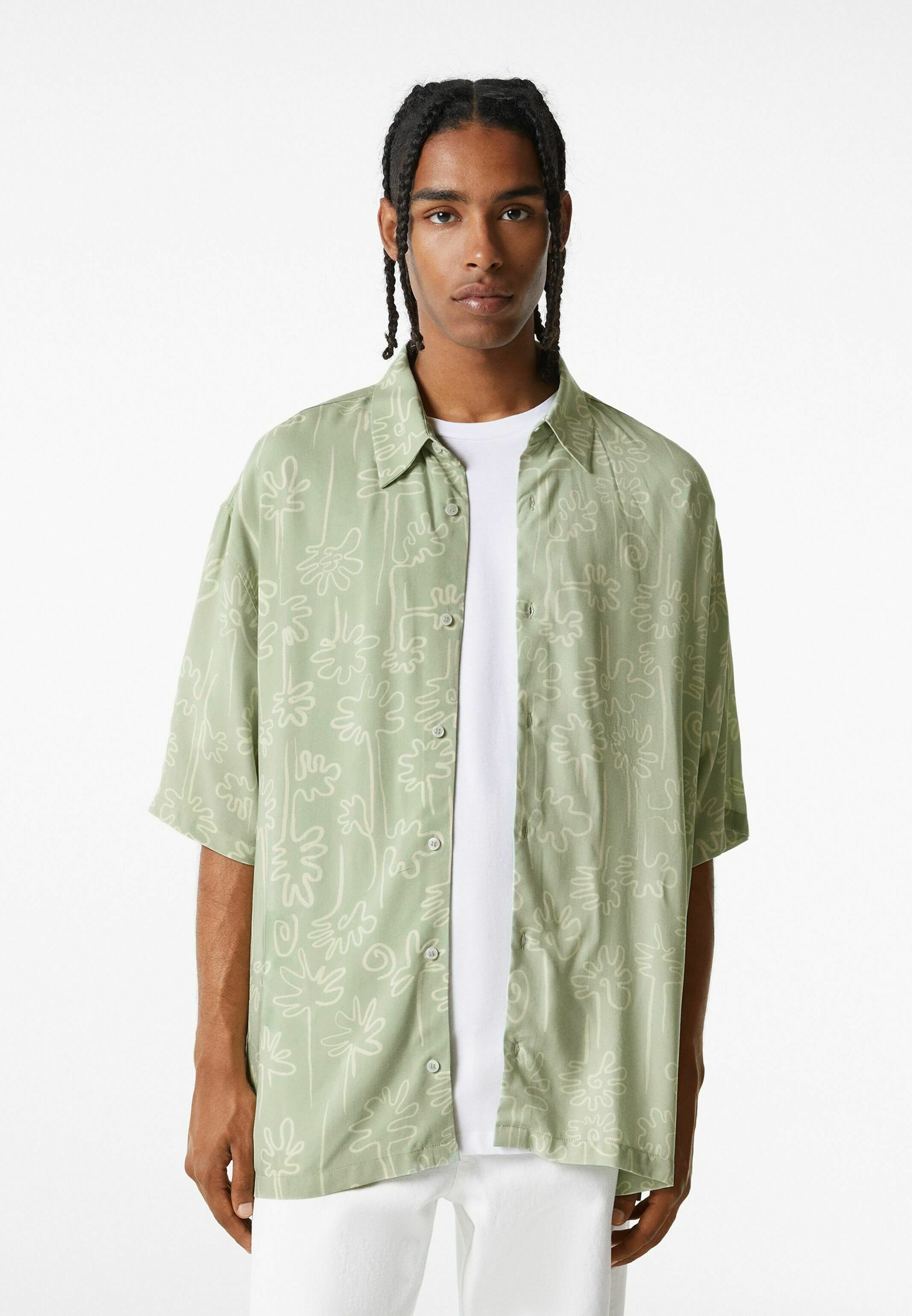 Bershka RELAXED FIT - Hemd - green/grün 