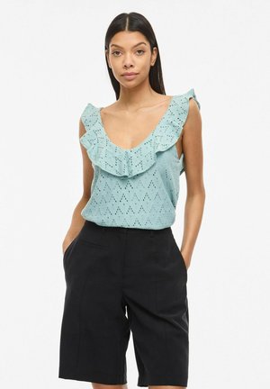 VILA TOP VIAMALINA V-AUSSCHNITT - Bluse - blue surf